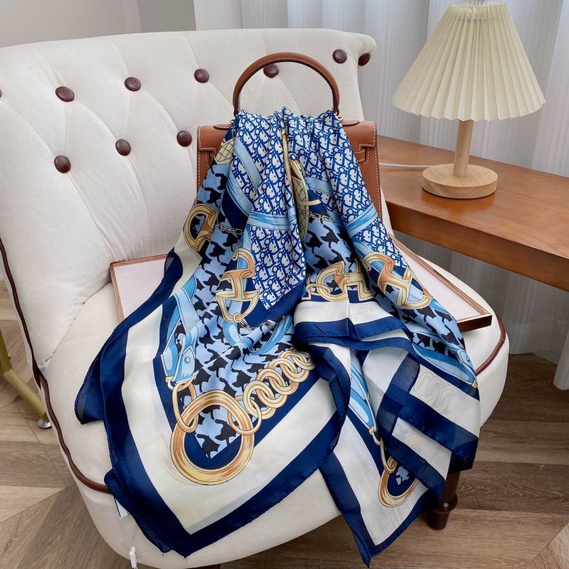 Dior silk scarf 90-180cm E05 (16)
